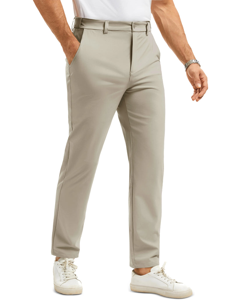 TACVASEN Men's Casual Pants Straight Legs Flat Front Trousers Waterproof Stretch Oil Stain Resistant Golf Lightweight Work Pants