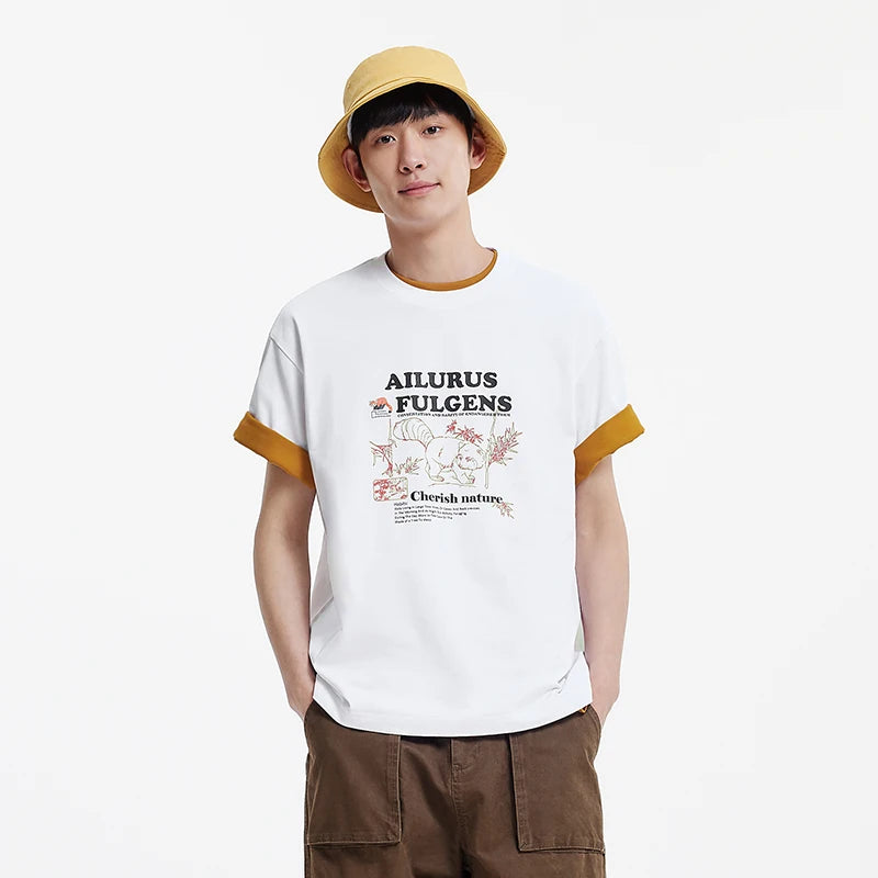 Semir Mens Tshirt 2026 Outdoor Style Letter Printed Loose Fit Fashion Casual Soft Daily Wear