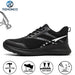Autumn Safety Shoes With Steel Toe Woman Men Work Sneakers Safety Shoe Lightweight Work Boots Indestructible Work Shoes YIZHONCO 108Black