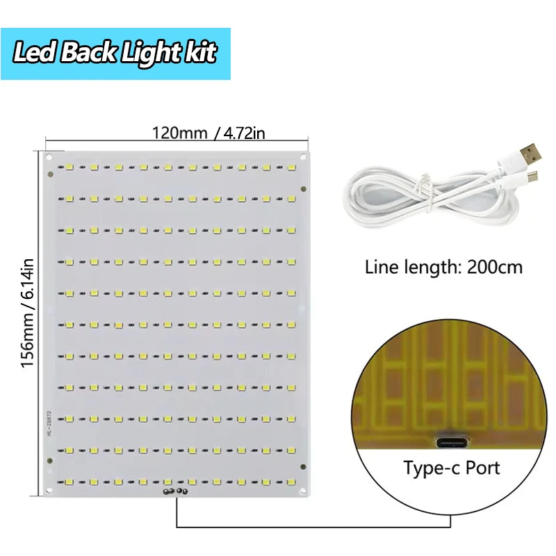 សម្រាប់ឧបករណ៍ចង្កៀង LED របស់ Bambu Lab ឈុតភ្លើង LED ដែលអាចលៃតម្រូវបាន គ្រឿងបន្លាស់ផ្នែករឹង DIY ម៉ូដែលពន្លឺពណ៌ស/ត្រជាក់/ក្តៅ ដោយគ្មានសំបកចង្កៀង 001