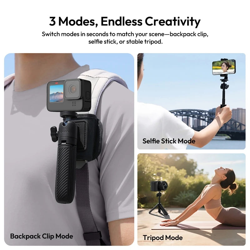 ដំបងថតរូប Selfie ចល័ត Ulanzi MT-88 ClipMate Tripod ជាមួយវីស 1/4 សម្រាប់កាមេរ៉ា DSLR Action Camera Phone Vlog Live ផ្ទុកបាន 1KG