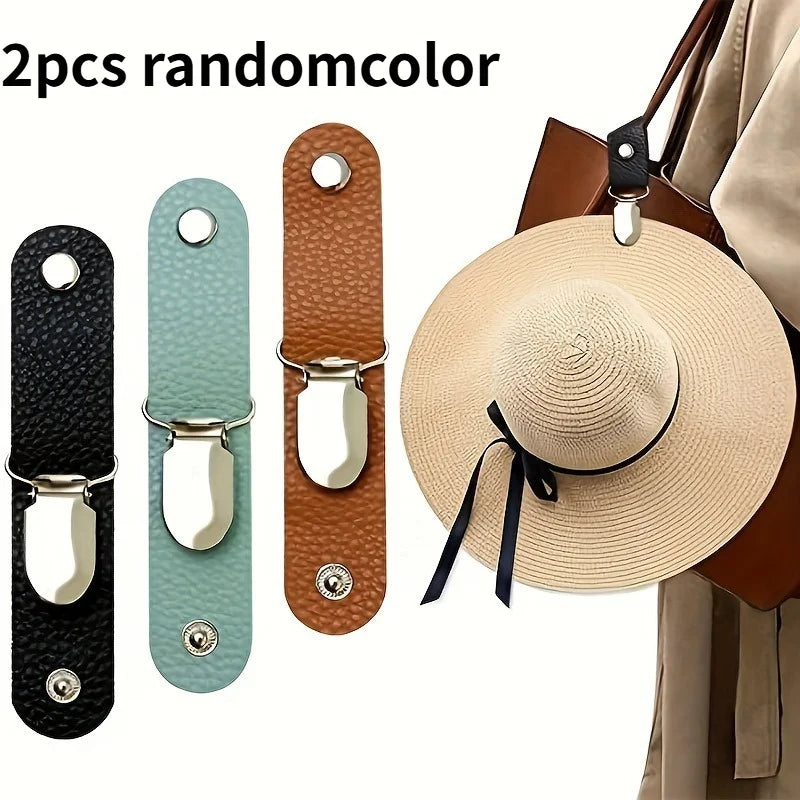 2pcs Metal Hat Clip Travel Accessories,Hat Holder For Handbag Backpack Luggage,Hat Keeper Clip For Travel Outdoor Camping Hiking