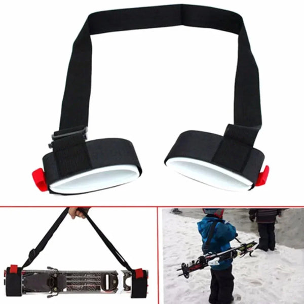 Adjustable Skiing Pole Shoulder Hand Carrier Lash Handle Straps Porter Hook Loop Protecting Nylon Ski Handle Strap Bags 3 Colors