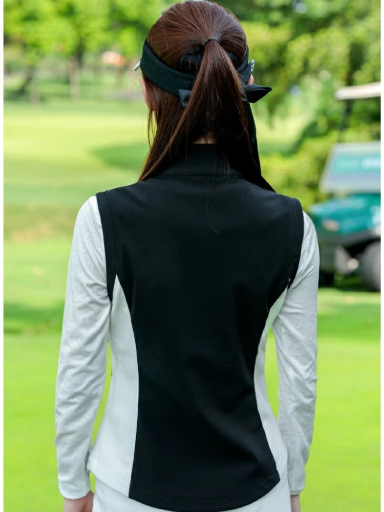 PGM Women's Golf Vest Autumn Winter Light Absorbing and Heating Warm Sports Jacket YF846
