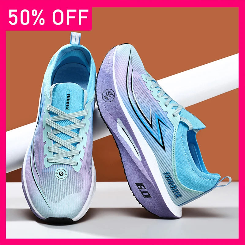 Unisex Sneakers High Quality Mesh Breathable Marathon Light Outdoor Training Shoes Thick Soled Damping Anti Slip Running Shoes
