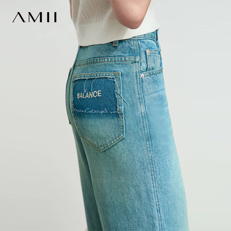 ខោខូវប៊យរដូវក្តៅ AMII Minimalist សម្រាប់ស្ត្រីឆ្នាំ ២០២៦ ខោខូវប៊យវែង Lyocell ខោប៉ោងត្រង់ធម្មតា 12552038