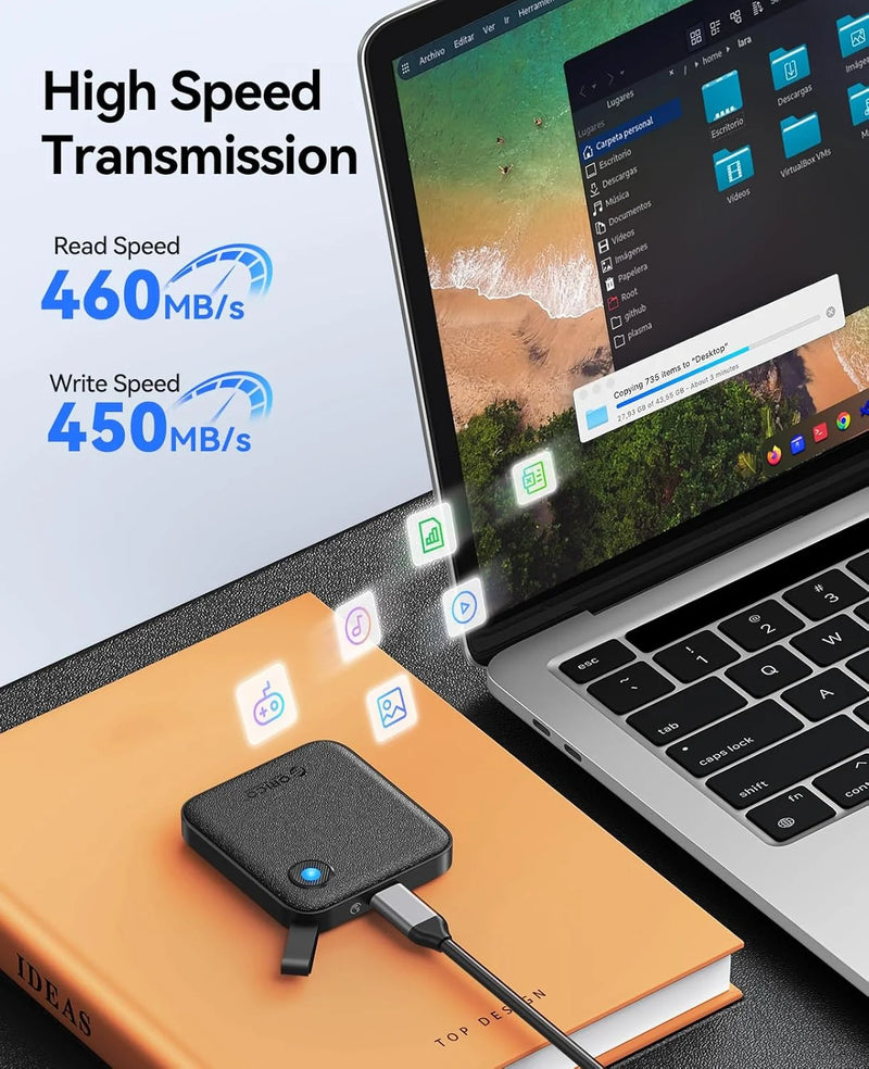ORICO Portable External Solid State Drive External Hard Drive USB 3.2 Gen2 SSD for iPhone 15/Pro Windows Mac Lightweight