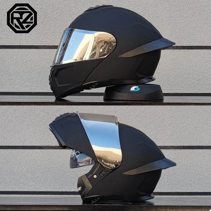 ORZ Motorcycle Helmet Dual Visor Modular Flip up Full Face Helmet for Adult Men and Women DOT Approved