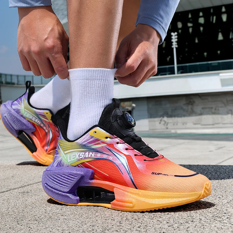 Parent-child high-quality sports shoes four season soft sole anti-slip racing running shoe men's light breathable speed sneakers