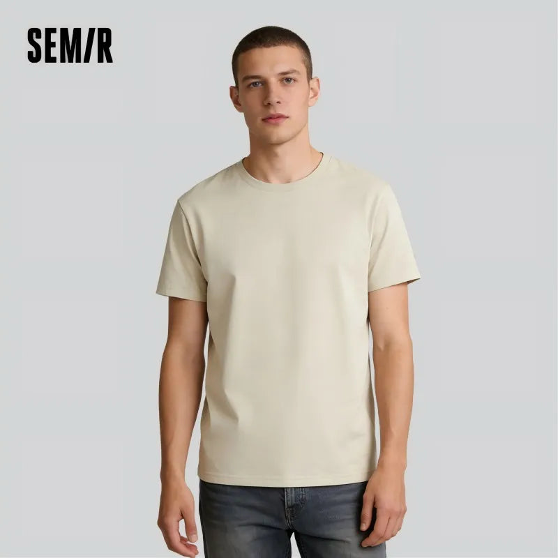 Semir T shirt Unisex Summer Cotton Cool Touch Solid Color Plus Size Couple Style Casual Comfortable Daily T shirts Tops Man
