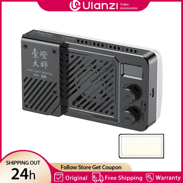 ភ្លើងវីដេអូចល័ត Ulanzi P40 Bi P40 RGB 40W ជាមួយកង្ហារត្រជាក់ 14000Lux 2700-6500K 5000mAh ភ្លើងពេញសម្រាប់ការថតរូបផ្ទាល់ Vlog