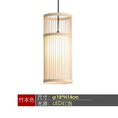 Bamboo Pendant Light Hand-Woven Cord Rattan Boho Hanging Lamp Mount Ceiling Chandelier for Dining Living Bedroom Kitchen