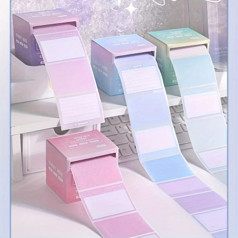 256pcs/Box Pull-out Sticky Notes | Full Adhesive Tear-off Stickers in 8 Formats, Perfect for Office, Students Student Stationery