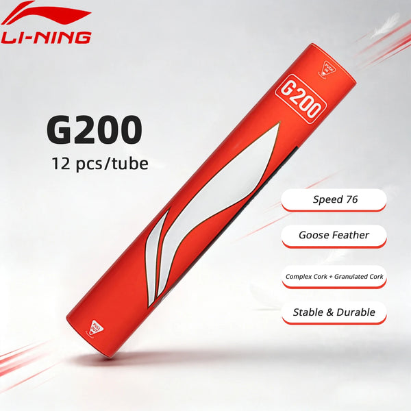 បាល់វាយសី Li-Ning Unisex G200 12 ដុំ មានស្ថេរភាព ប្រើប្រាស់បានយូរ ល្បឿន 76 LiNing រោមពពែ AYQR014