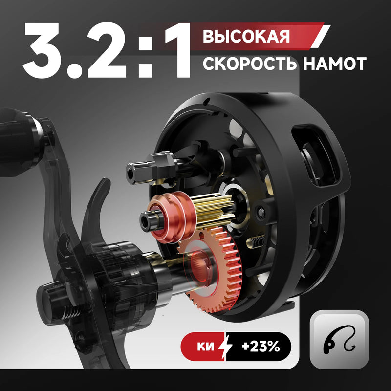 Piscifun ICX CARBON Inline Ice Fishing Reel 3.2:1 High Speed Free Fall Magnetic Smooth 5kg Max Drag Winter Reel