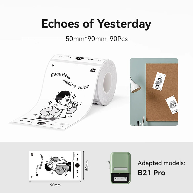 NiiMbot 300 DPI B21 Pro Thermal Printer Cardboard Label High-definition Photo Printing Sticker Photo Paper With Adhesive Backing
