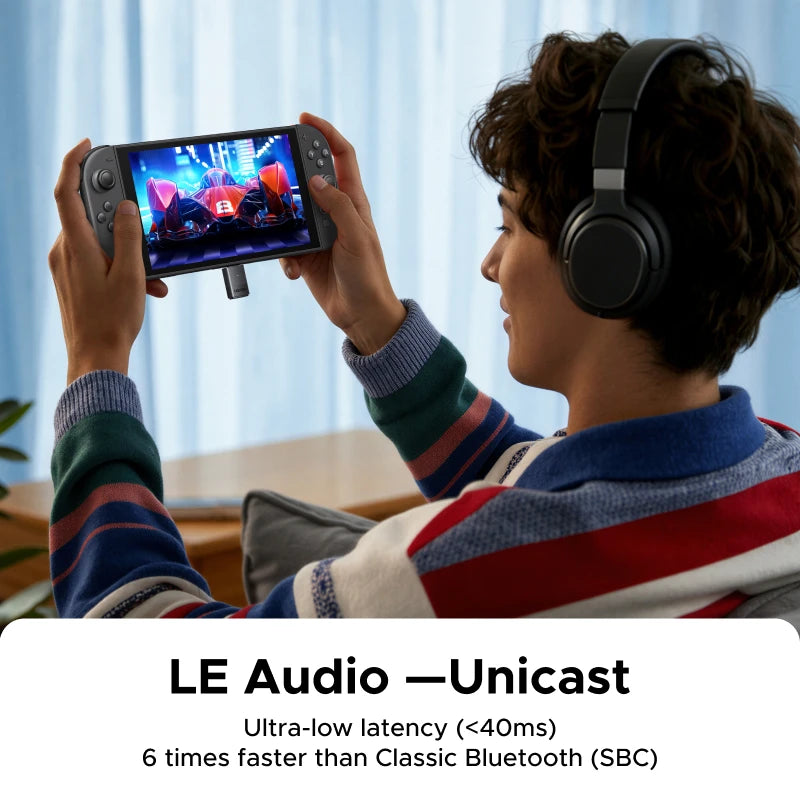 UGREEN USB-C Bluetooth Adapter for PS5, Gaming Consoles & PC, Bluetooth 6.0 Transmitter with LE Audio, aptX Adaptive/HD/aptX/SBC
