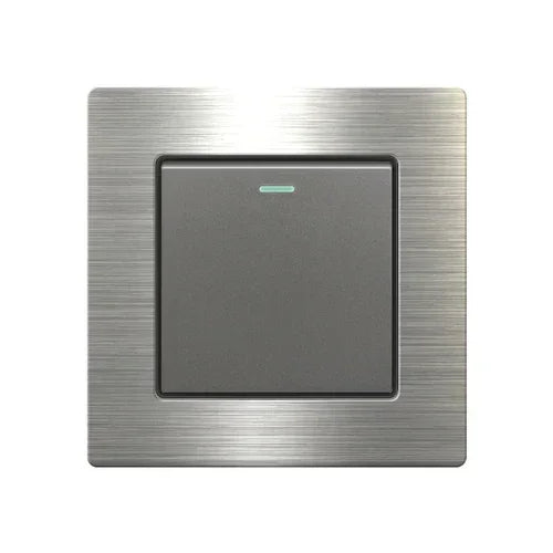 Metal grey Eu wall light switch,Stainless steel universal usb rechargeable electrical socket,220V dimmer speed control switch
