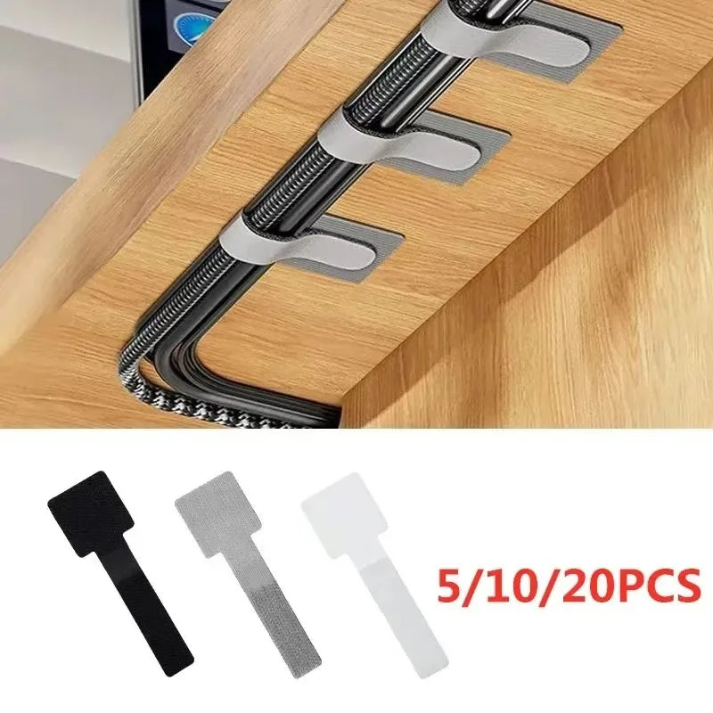 Separate Cable Management Box, Cable Ties, Mouse and Headphone Cable Management Nylon Cable Ties, Reusable Loop Hook Strap, Stra