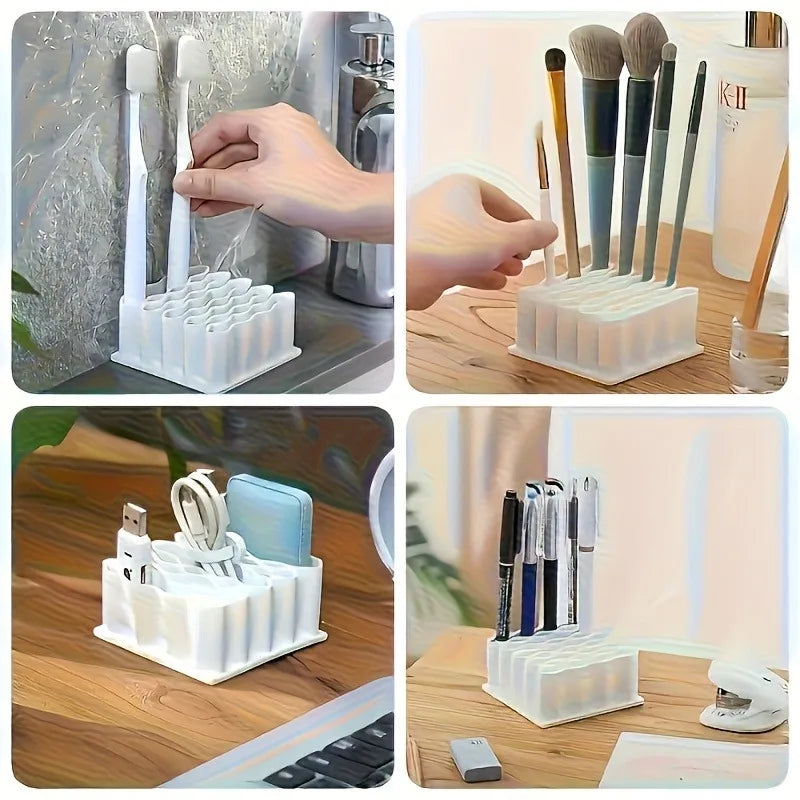 1pc Ointment Storage Box,Multi-Layer Vertical Desktop Organizer,Sturdy Durable,Black and White Design,storage boxoffice supplies
