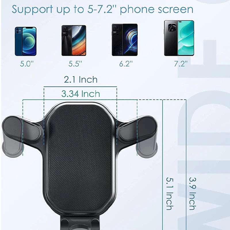 SEAMETAL Universal Car Phone Holder Gravity Air Vent Mount Mobile Phone Stand GPS Support in Car for Samsung Xiaomi Huawei