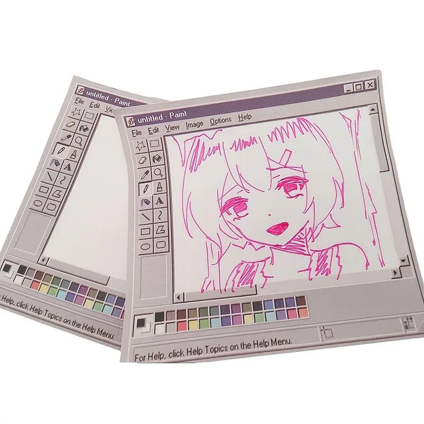 50Sheets Retro Computer Drawing Pad Notepad - Vintage Style Square Paper, Ideal for Creative Illustrations and Design.Notepad.