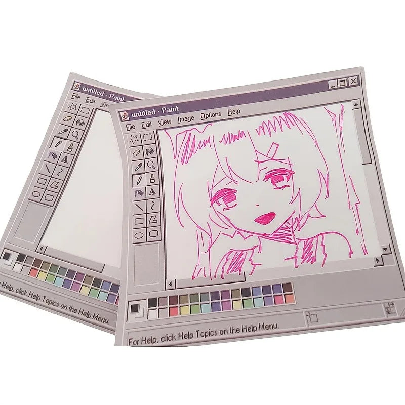 50Sheets Retro Computer Drawing Pad Notepad - Vintage Style Square Paper, Ideal for Creative Illustrations and Design.Notepad.