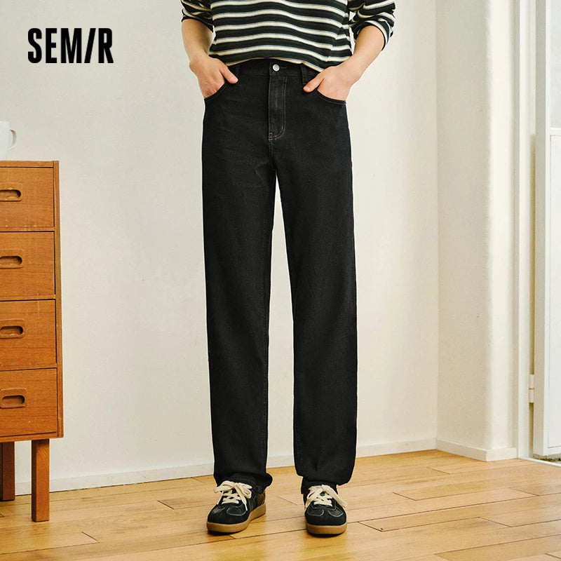 Semir Soft Jeans Men 2026 Spring Stretch Regular Straight Leg Vintage Washed Casual Comfortable Daily Wear Trousers