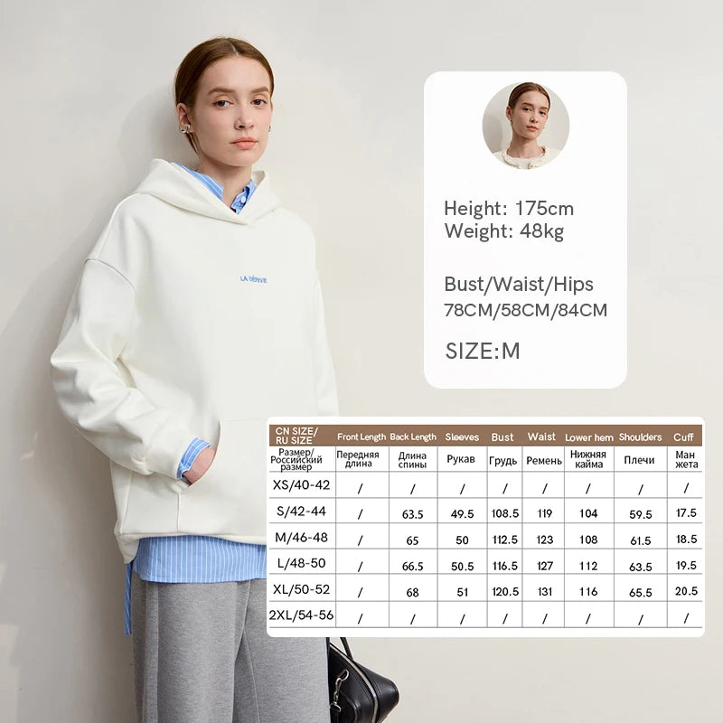 AMII Woman Sweatshirts 2026 Winter New Embroidery Hooded Knitting Sweatshirts for Ladies Long Sleeve Loose Casual Top 12544130