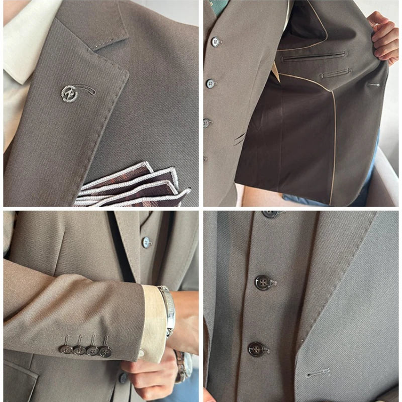 Non-Iron Two-Piece Suit ( Jacket + Pants ), Wrinkle-Resistant Formal Wear, Premium Woven Fabric Business Occasion Wedding