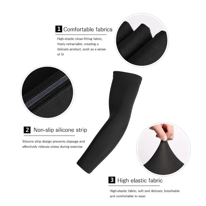 Mieyco Ice Fabric Arm Sleeves UV Protection Breathable Quick Dry Cooling Sun Protection for Cycling Running Fitness Basketball