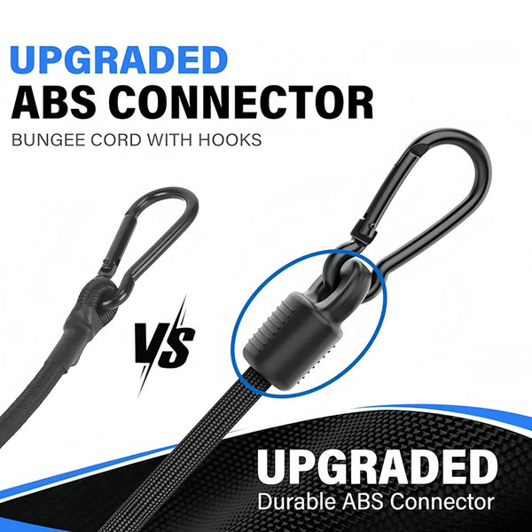 SEAMETAL 2PCS Heavy Duty Luggage Packing Ropes Elastic Bungee Cord Tie Strap with Carabiner Hooks for Cycling Camping Outdoor