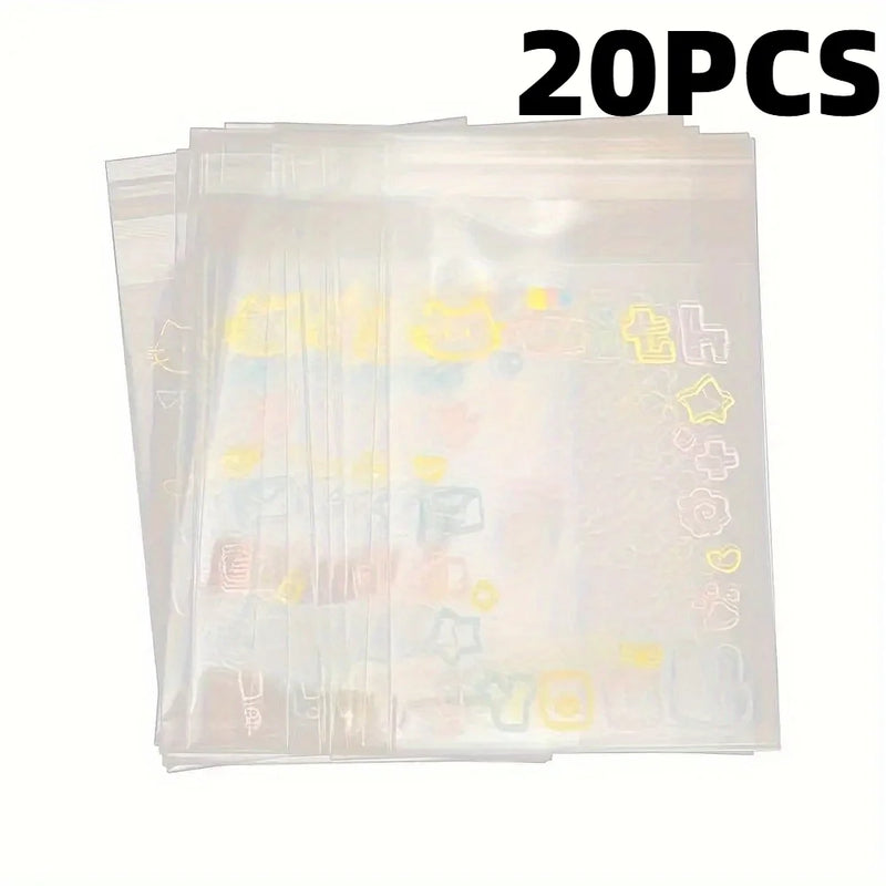 20/50/100pcs Graffiti Self-adhesive Bag Small Card Self-sealing Bag Packaged Card Gift Bag High Value Opp Bag Transparent Bag.
