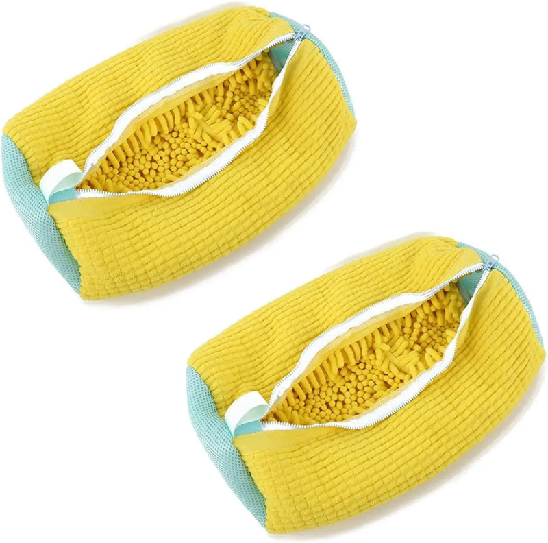 SEAMETAL 1/2PCS Washing Shoes Bag Cotton Laundry Fluffy Fibers Easily Remove Dirt Washing Bags Shoe Organizer for Car Care Tools