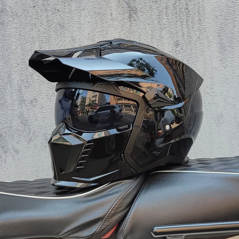 ORZ Street Fighter Motorcycle Helmet Detachable Combination Retro Helmet ECE DOT Certification Full face Cascos para moto