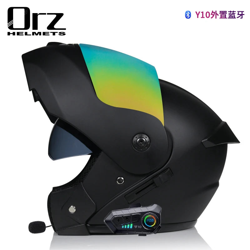 ORZ-901 Motorcycle Bluetooth Full Face Helmet Male and Female Capacetes de Moto Modular Flip Helmet Casco Moto DOT Certification