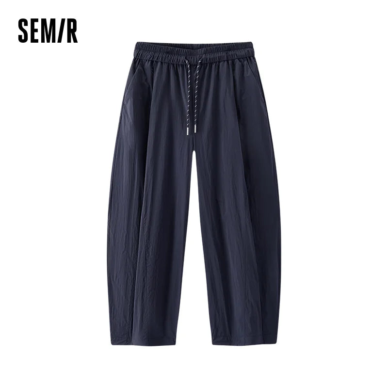 Semir Women Pants Woven 2026 Curved Cut Wide Leg Drawstring Urban Casual Everyday Style Soft Comfortable Daily Wear Trendy