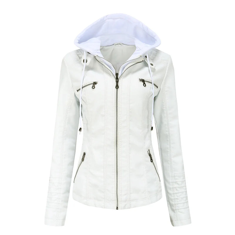 2026 New Women Autumn Faux Leather Jackets Coats, Women Black PU Motorcycle Leather Clothes for Women Jacket Coat XS-7XL