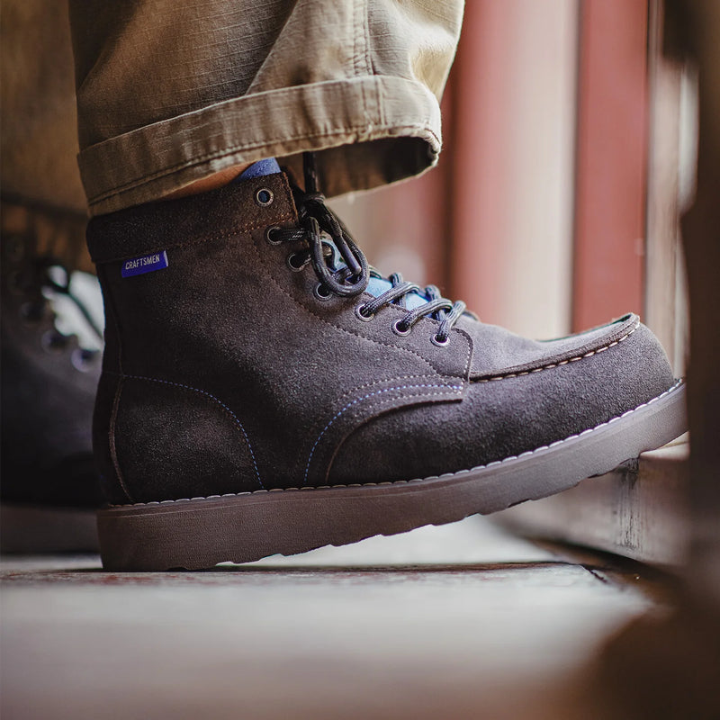 Maden Men's Vintage Brown Cow Suede Work Boots Chunky Sole Lace-Up High Top Thermal Combat Boots for Autumn and Winter Shoes