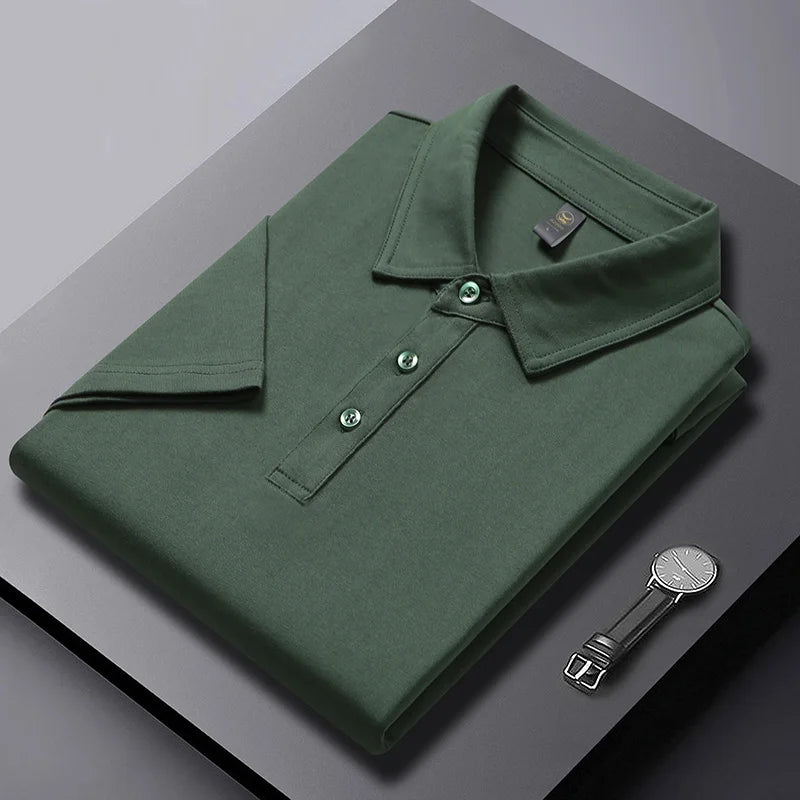 2026 Summer Men's Cotton T-Shirt, Turn-down Collar Short Sleeve POLO Shirt with Loose Fit Casual T-shirt Polo Shirts