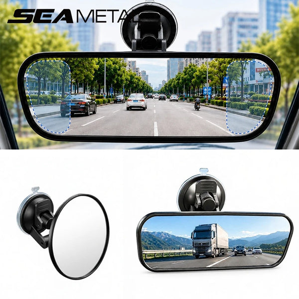 SEAMETAL Car Rear View Mirror 360 Degree Rotates Observe Mirror Wide-angle Mirrors Adjustable Suction Cup for Car Accessories