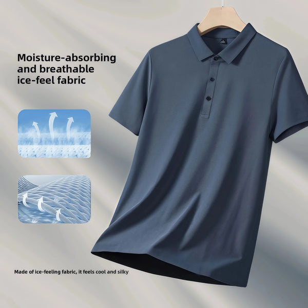 Quick-Drying Lapel POLO Shirt Bird's Eye Fabric Breathable Cool Men's Short-Sleeved Summer T-Shirt  Custom Logo Team Uniform