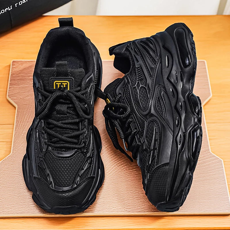 Men's casual sneakers four season thick sole breathable soft sole anti-slip outdoor racing running shoes youth speed sports shoe