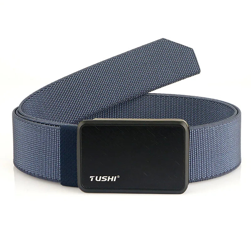 2026 New Aluminum Alloy Buckle Tactical Belt Elastic Material Woven Belts Stylish Casual Girdle for Young Men