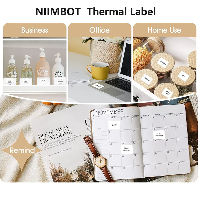 NIIMBOT Thermal Label Paper for B1/B21/B3S/B31 Printer 9 Rolls Set Scratch-resistant Sticker Waterproof Oil-Proof Label Tape