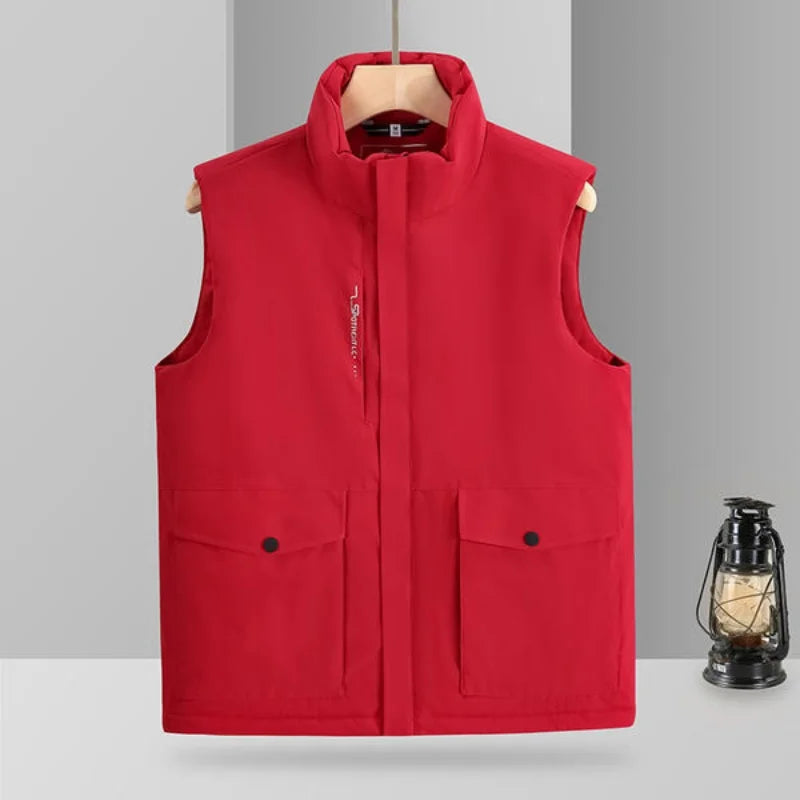 2026 Men's thickened warm cotton jacket Winter down vest team logo printed workwear  jacket  unisex couple fashion cloth