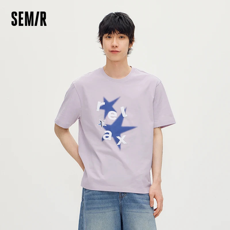 Semir Men Tshirt Tie Dye Star Printed Moisture Wicking Quick Dry Knit Couple Style 2026 Summer Casual Top