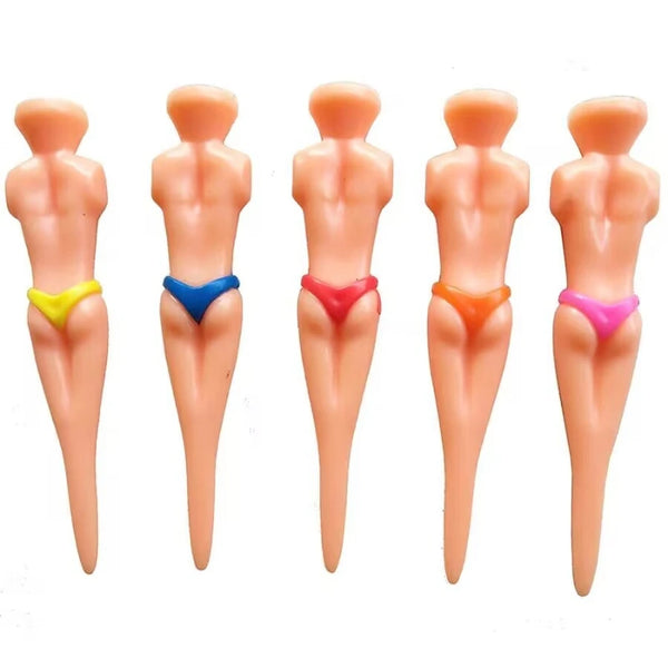 Golf Tees 10pcs Random Color Muscle Male Bikini Model Fitness Creative Tee GKS002