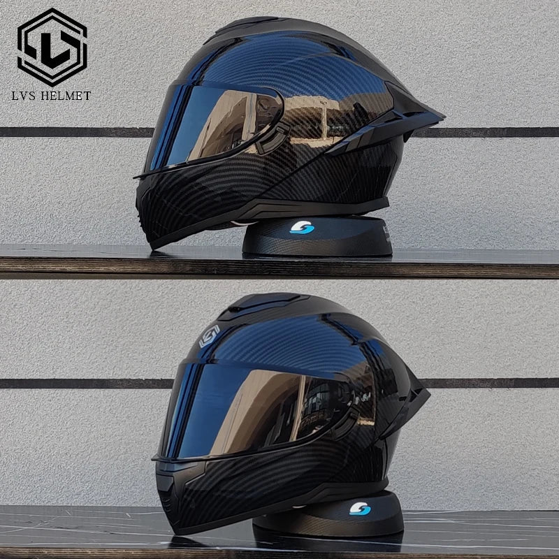 Motorcycle helmet, men's and women's dual mirror full face helmet, motorcycle sports car, all season full face helmet LVS-703
