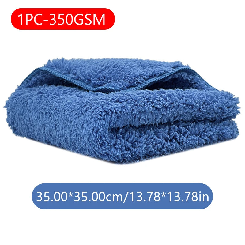 SEAMETAL 1/5PCS Edgeless Microfiber Auto Cleaning Towels Multifunctional Car Wash Towel Fast Dry Cloth Clean Rags 23x27/35x35cm